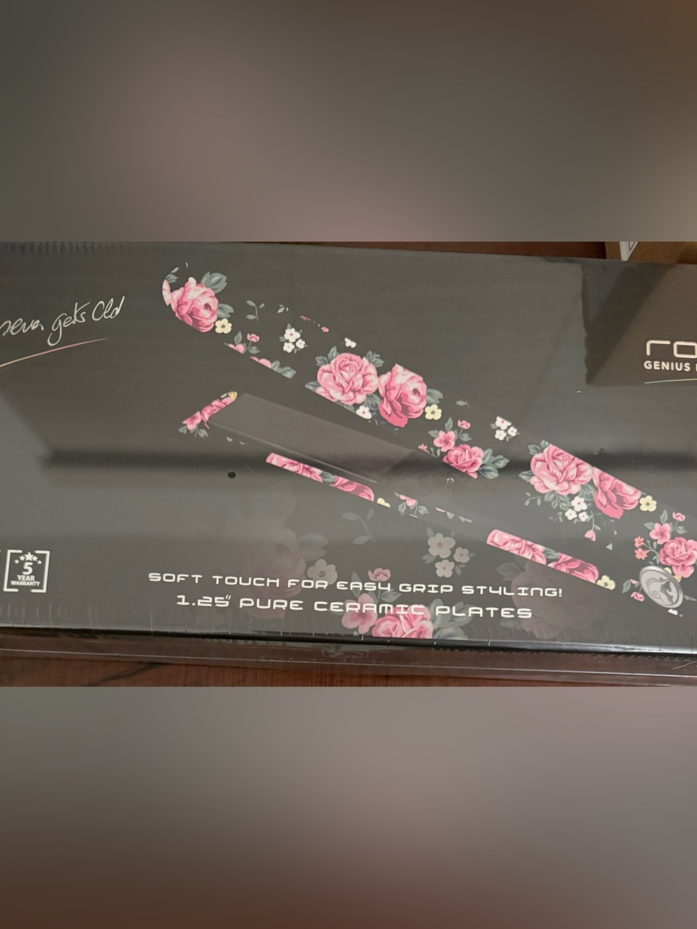 Ceramic Hair Straightener by Royale - Black Floral *NIB